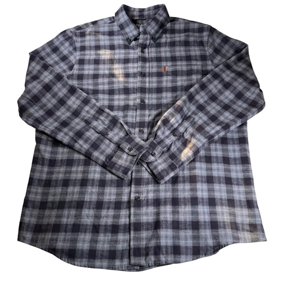 CHAPS Men Plaid Button Down Shirt Long Sleeve Cotton Performance Flannel XL - Picture 2 of 8
